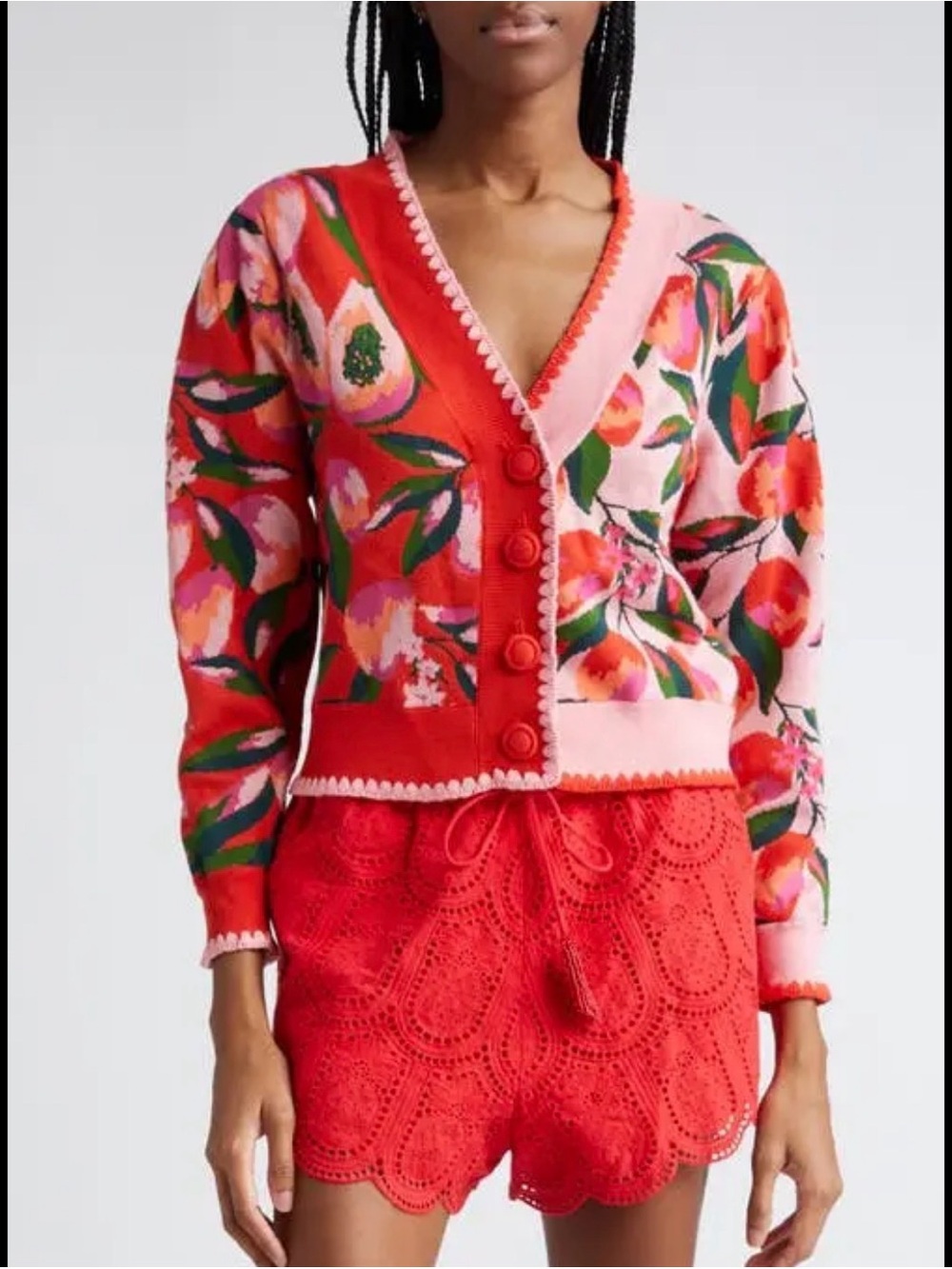 FARM Rio Mixed Papaya Knit Cardigan size xl